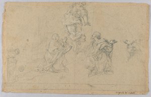 Studie av tre figurer av Carlo Maratti