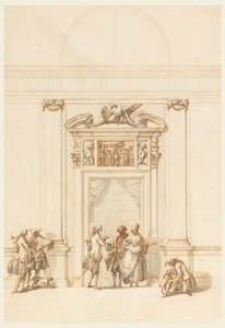 Design for Nordportalen, Grand Gallery, Villa Albani, Roma, Italia av Carlo Marchionni