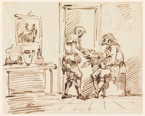 Tegning, en sjangerscene, 1725–50 av Carlo Marchionni