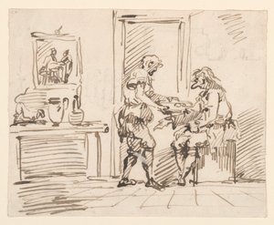 Tegning, en sjangerscene, 1725–50 av Carlo Marchionni