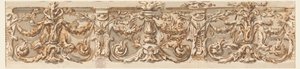 Tegning, design for en frise, ca. 1770 av Carlo Marchionni