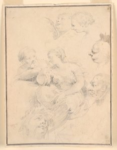 Tegning, figurskisser, 1775 av Carlo Marchionni