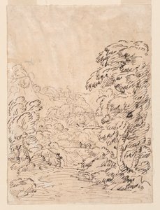 Tegning, Vei som fører til en fjellby, 1750–86