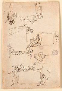 Tegning, skisser for et nettbrett, ca. 1750