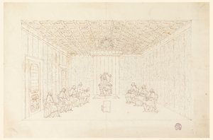 Pave Benedikt XIV i et konsistorie med kardinaler av Carlo Marchionni
