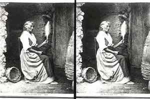 Old Woman Spinning, Capri, ca. 1865 (s/hvitt-bilde)