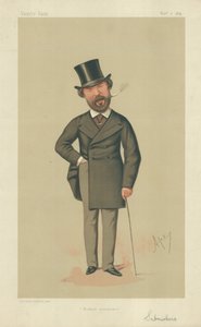 Mr Henry Du Pre Labouchere, Modest assurance, 7. november 1874, Vanity Fair tegneserie av Carlo Pellegrini