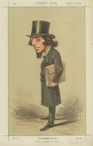 Rt Hon James Stansfeld, Å oppmuntre andre, 10. april 1869, tegneserie Vanity Fair av Carlo Pellegrini