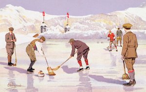 The Curling Rink (farge litho) av Carlo Pellegrini