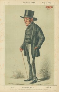 Hertugen av Somerset, stolt og oppriktig, men likevel liberal, og rettferdig nektet han å tjene under denne mest ydmyke av Premiers, 7. august 1869, Vanity Fair-tegneserien av Carlo Pellegrini