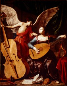 Saint Cecile and the Angel Maleri av Carlo Saraceni