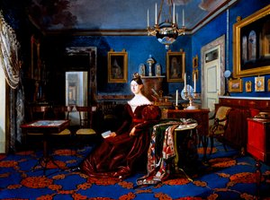 Portrett av Maria Cristina av Savoy i palasset i Caserta (olje på lerret) av Carlo de Falco