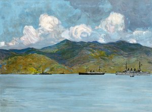 Våre krigsskip utenfor kysten nær Santiago de Cuba, 3. juni 1898