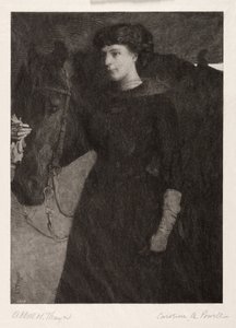 Damen og hesten, 1887. av Caroline Amelia Powell