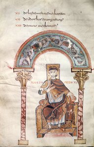 Ms CCII fol.91v Apollo Medicus, fra Etymologiae av Isidore av Sevilla