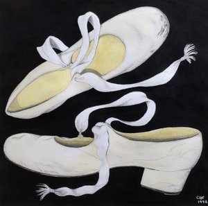 Old Tap Dancing Shoes, 1992 (blyant og wc på papir) av Carolyn Hubbard Ford