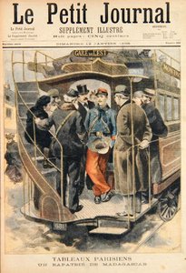 En repatriert soldat fra Madagaskar, gravert av Fortune-Louis Meaulle (1844-1901) illustrasjon fra Le Petit Journal, 12. januar 1896 (fargegravering) av Carrey