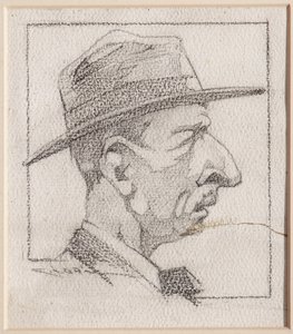 En mann med hatt (blyant på papir)