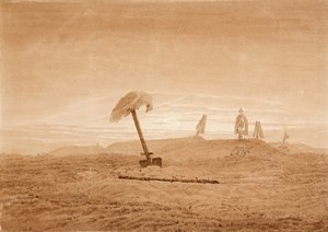 Landskap med graver, ca. 1835-1837 av Caspar David Friedrich