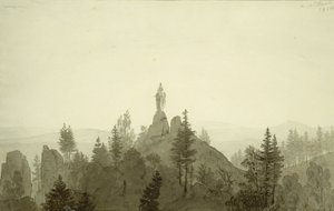 Statue av Madonna i fjellene av Caspar David Friedrich