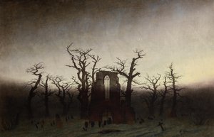 Klosteret i eikeskogen av Caspar David Friedrich