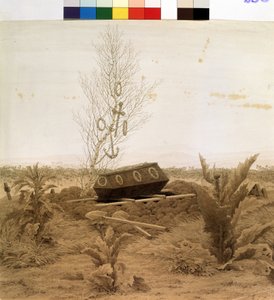 "På kanten av graven" En kiste i ferd med å bli senket til bunnen av graven. Pennetegning av Caspar David Friedrich (1774-1840) rundt 1830 Pushkin-museet, Moskva av Caspar David Friedrich