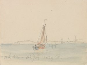 Dahl, Johan Christian - Seilbåt foran Møn av Caspar David Friedrich