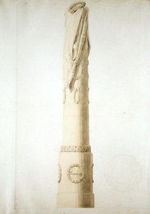 Design for en minnesøyle (penn, blyant og sepia på papir) av Caspar David Friedrich