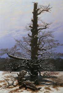 Eiketre i snøen. 1829 av Caspar David Friedrich
