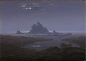 Steinrev på sjøstranden av Caspar David Friedrich