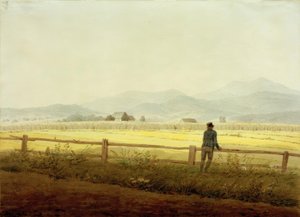 Fjelllandskap med figur (Schmiedeberger Kamm) av Caspar David Friedrich