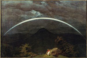 Fjelllandskap med regnbue av Caspar David Friedrich