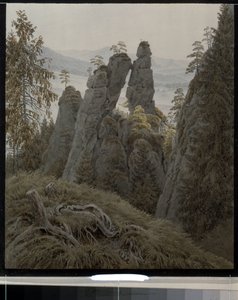 Porten til steinene i Neurathen (Tyskland). (Klippportene i Neurathen). Verk av Caspar David Friedrich (1774-1840), akvarell på papir, mellom 1826 og 1828. Tysk kunst fra 1800-tallet, romantikk. State Hermitage, St. Petersburg. av Caspar David Friedrich