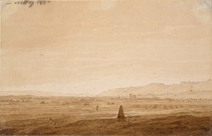 Landskap med en obelisk, 1803 av Caspar David Friedrich