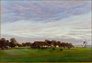 ""Det flate landet"" Omgivelsene i Greifswald, Tyskland av Caspar David Friedrich