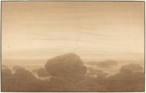 Måneoppgang på en tom kyst av Caspar David Friedrich