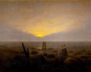 Måneoppgang over havet av Caspar David Friedrich