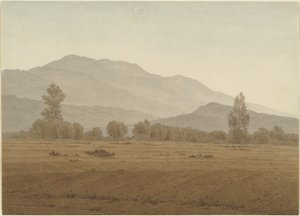 Nymåne over Riesengebirge-fjellene av Caspar David Friedrich
