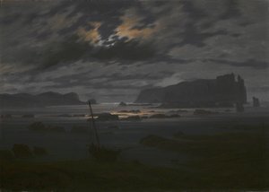 Nordsjøen i måneskinn, ca. 1823 av Caspar David Friedrich
