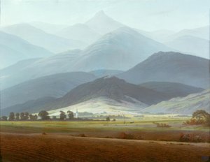 Giant Mountains landskap av Caspar David Friedrich