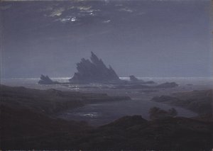 Rocky Reef på kysten, ca. 1824 av Caspar David Friedrich