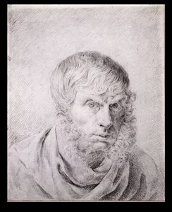 Selvportrett, ca. 1810 (svart kritt på papir) av Caspar David Friedrich