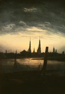 By ved måneoppgang av Caspar David Friedrich