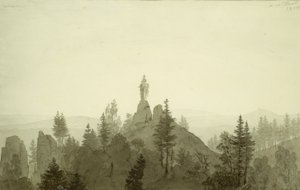 Statue av Madonna i fjellene av Caspar David Friedrich