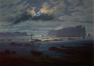 Nordsjøen i måneskinn, 1823-24 av Caspar David Friedrich