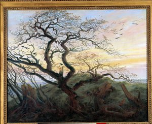 Treet med kråker. Maleri av Friedrich Caspar David (1774-1840) av Caspar David Friedrich