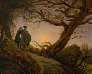 To menn som betrakter månen av Caspar David Friedrich