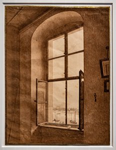 Utsikt fra kunstnerens atelier, vindu til venstre av Caspar David Friedrich