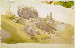 Eng med steiner i Giant Mountains av Caspar David Friedrich