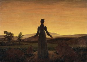 Kvinne før den stigende sol, ca 1818 av Caspar David Friedrich
